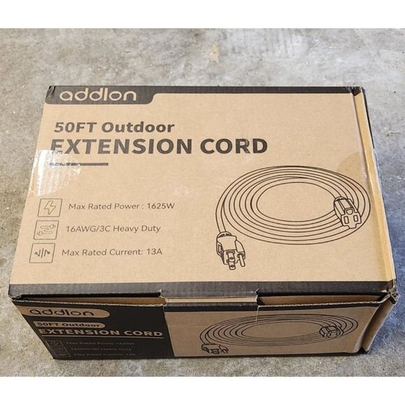 New Flexible Extension Cord, Water&Weatherproof Outdoor Extension Cord 50FT - Picture 2 of 2